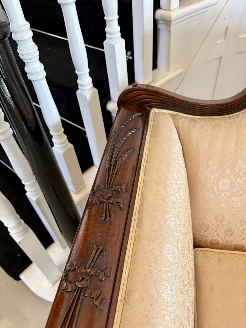 Quality Antique Victorian Regency Style Mahogany Carved Sofa